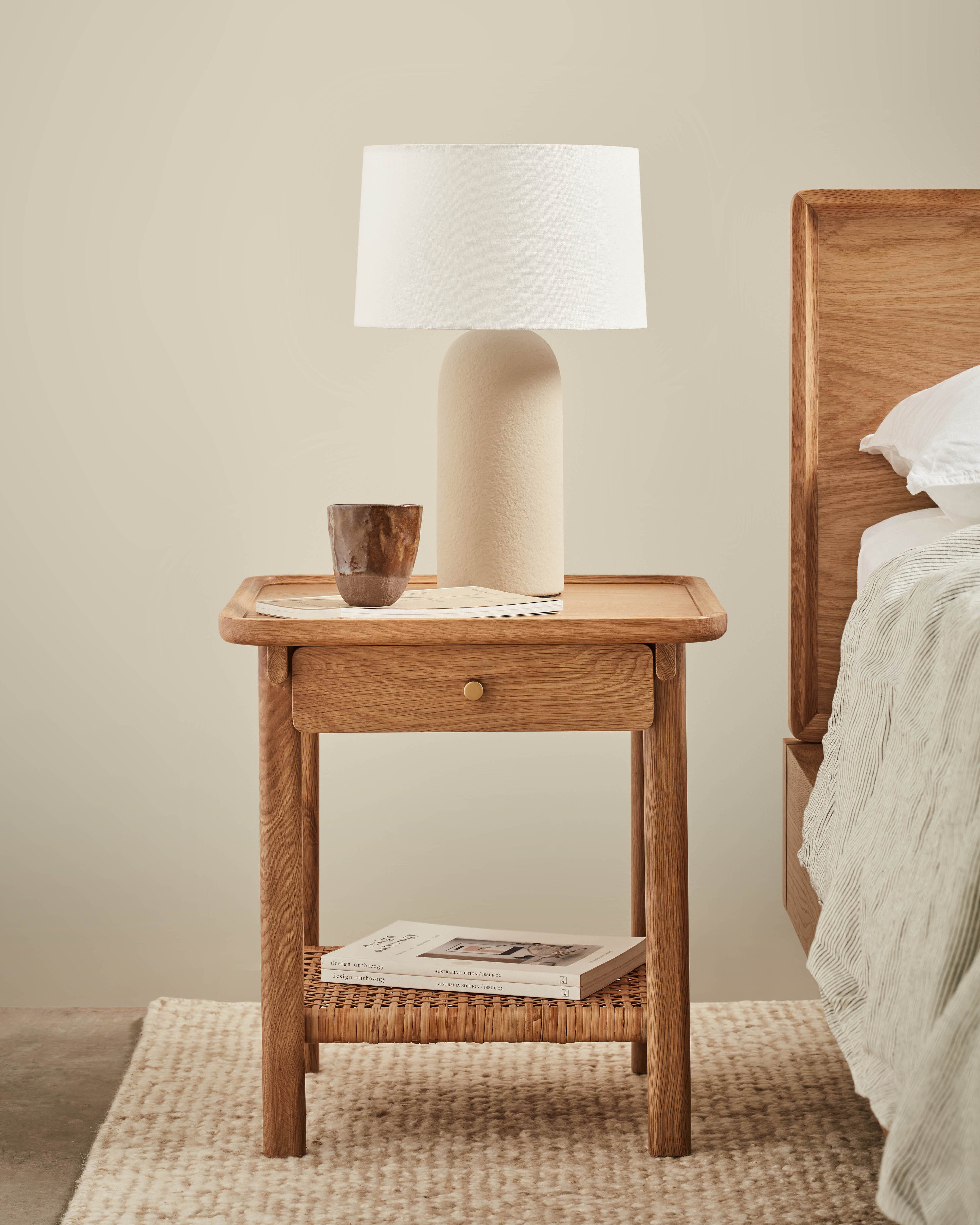 Hugo Ceramic Table Lamp Stone - Milk & Sugar