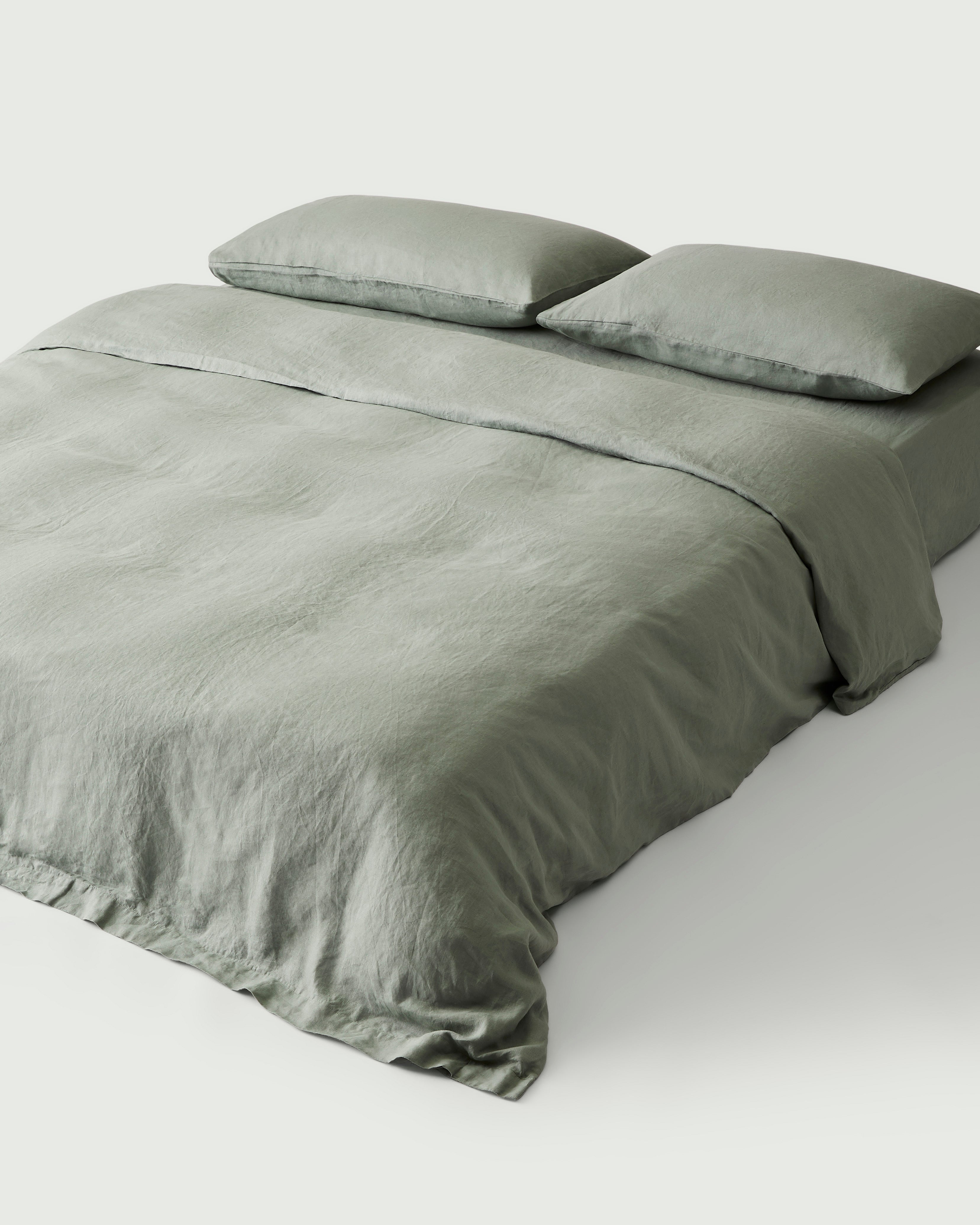 Linen Duvet Cover in Thyme