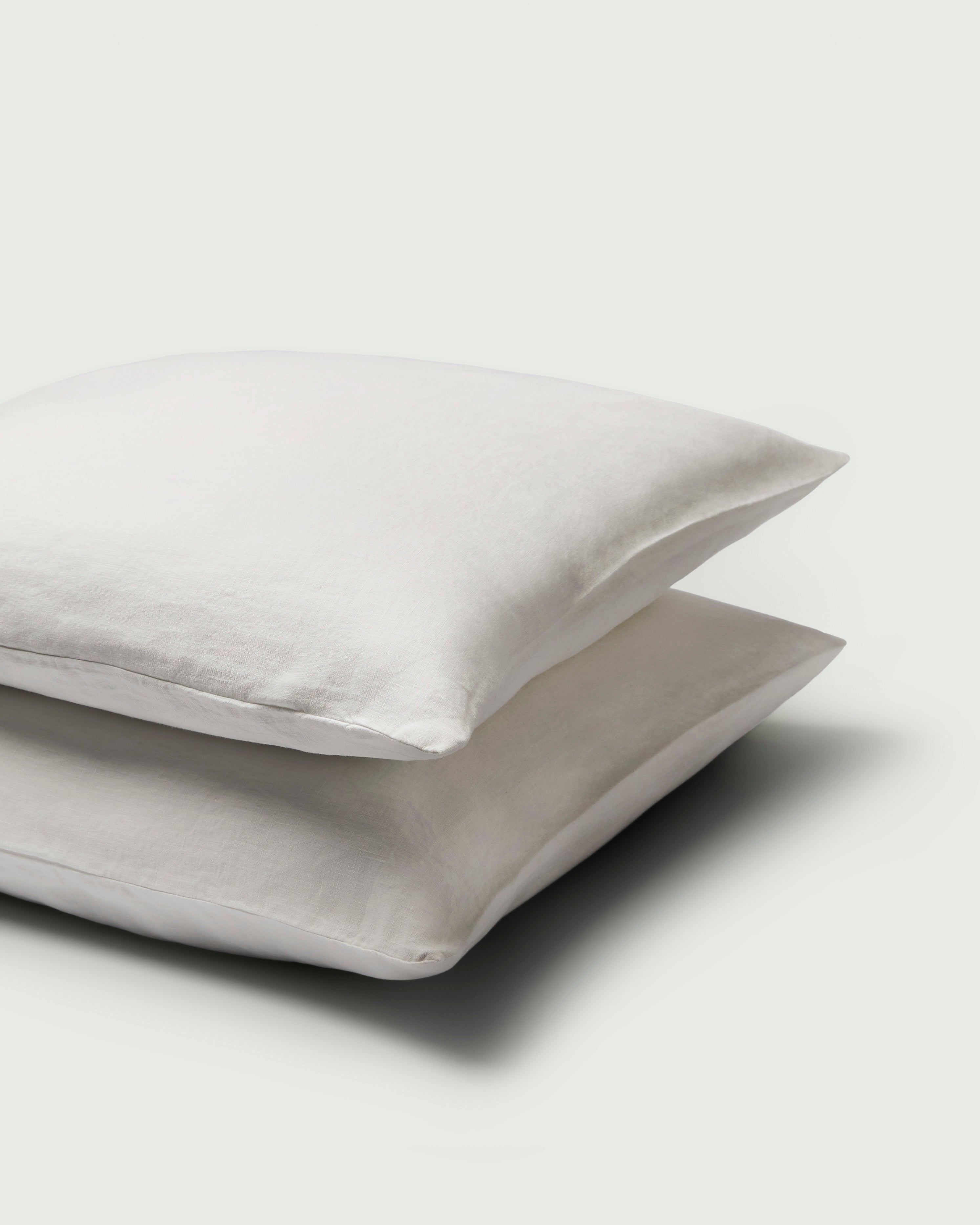 Linen Euro Pillowcase Pair in White