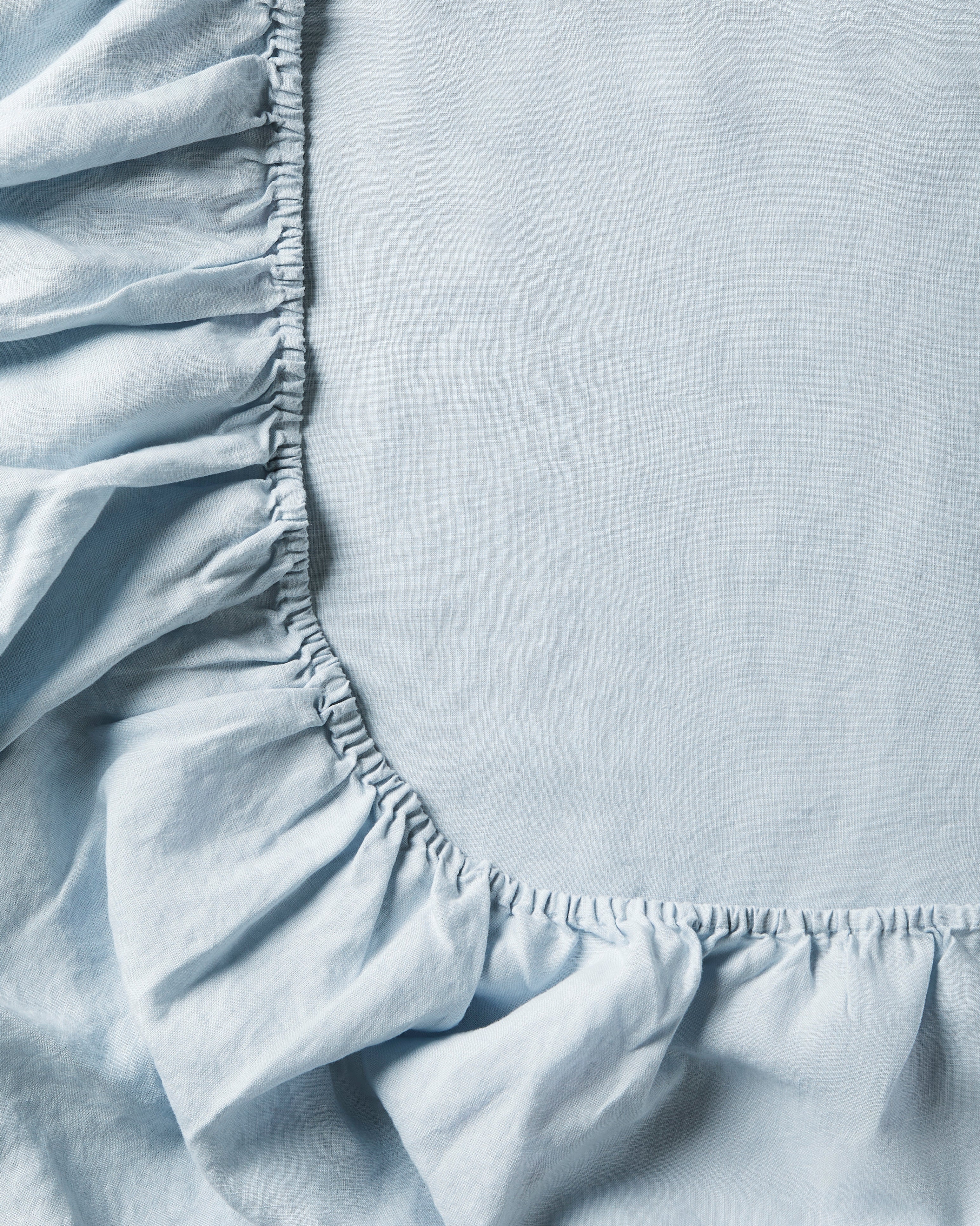 Linen Fitted Sheet in Sky