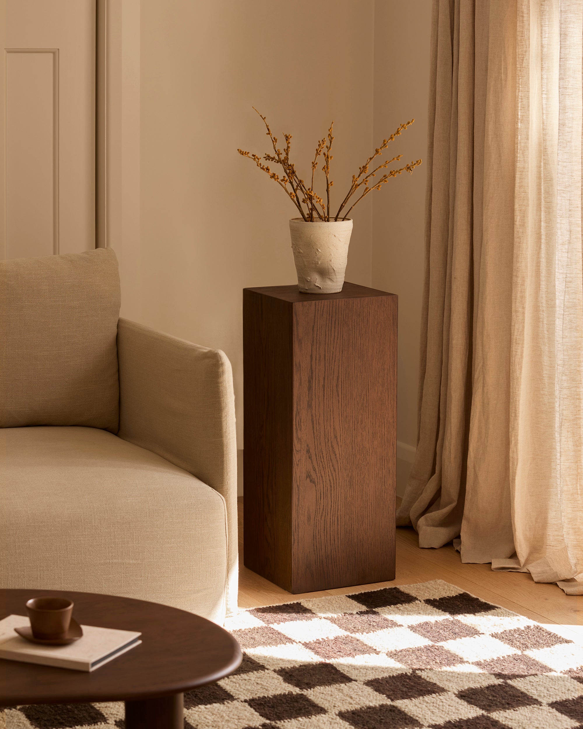 Leo Tall Plinth Smoke Oak - Milk & Sugar
