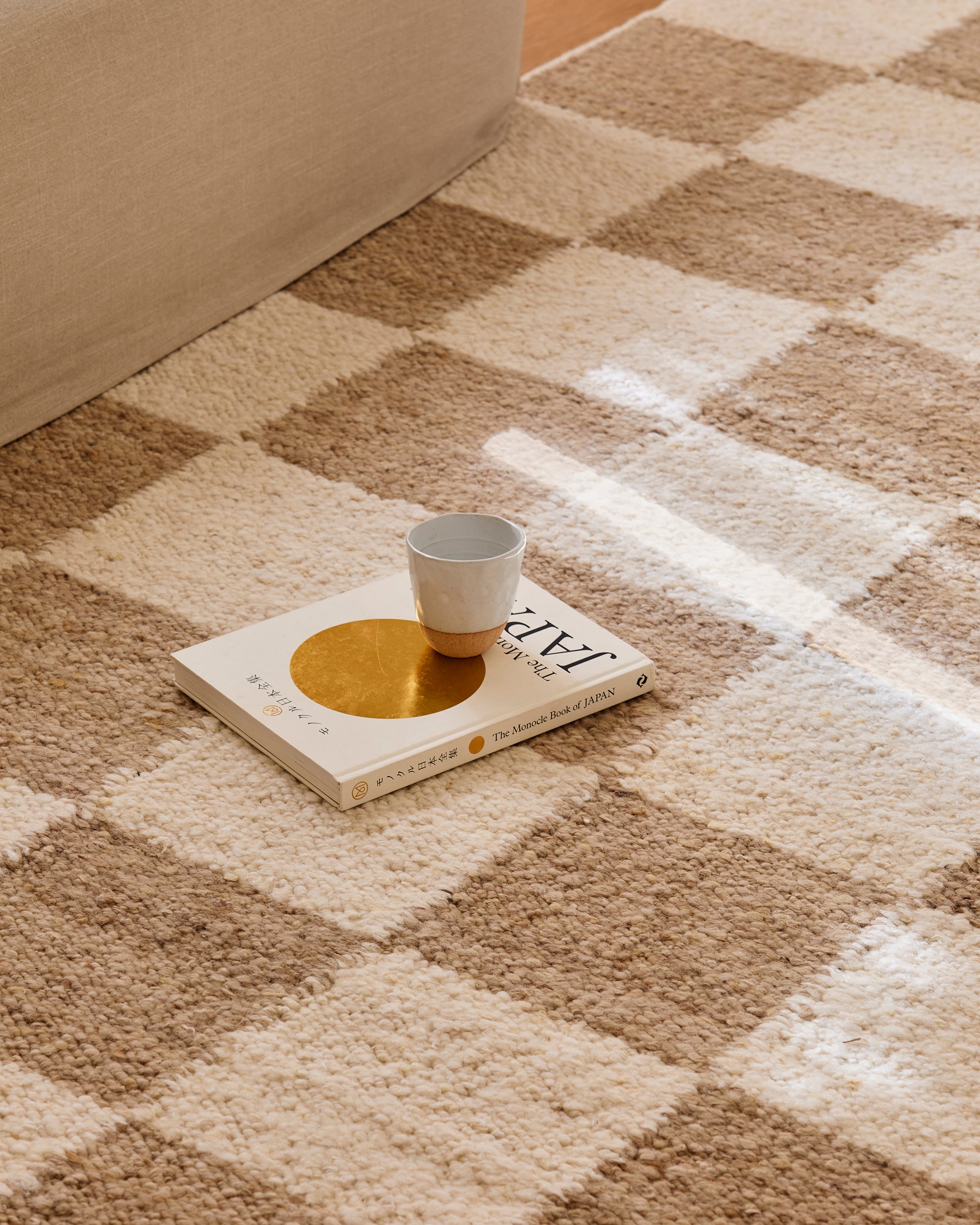 Checker Rug Ivory & Sand - Milk & Sugar