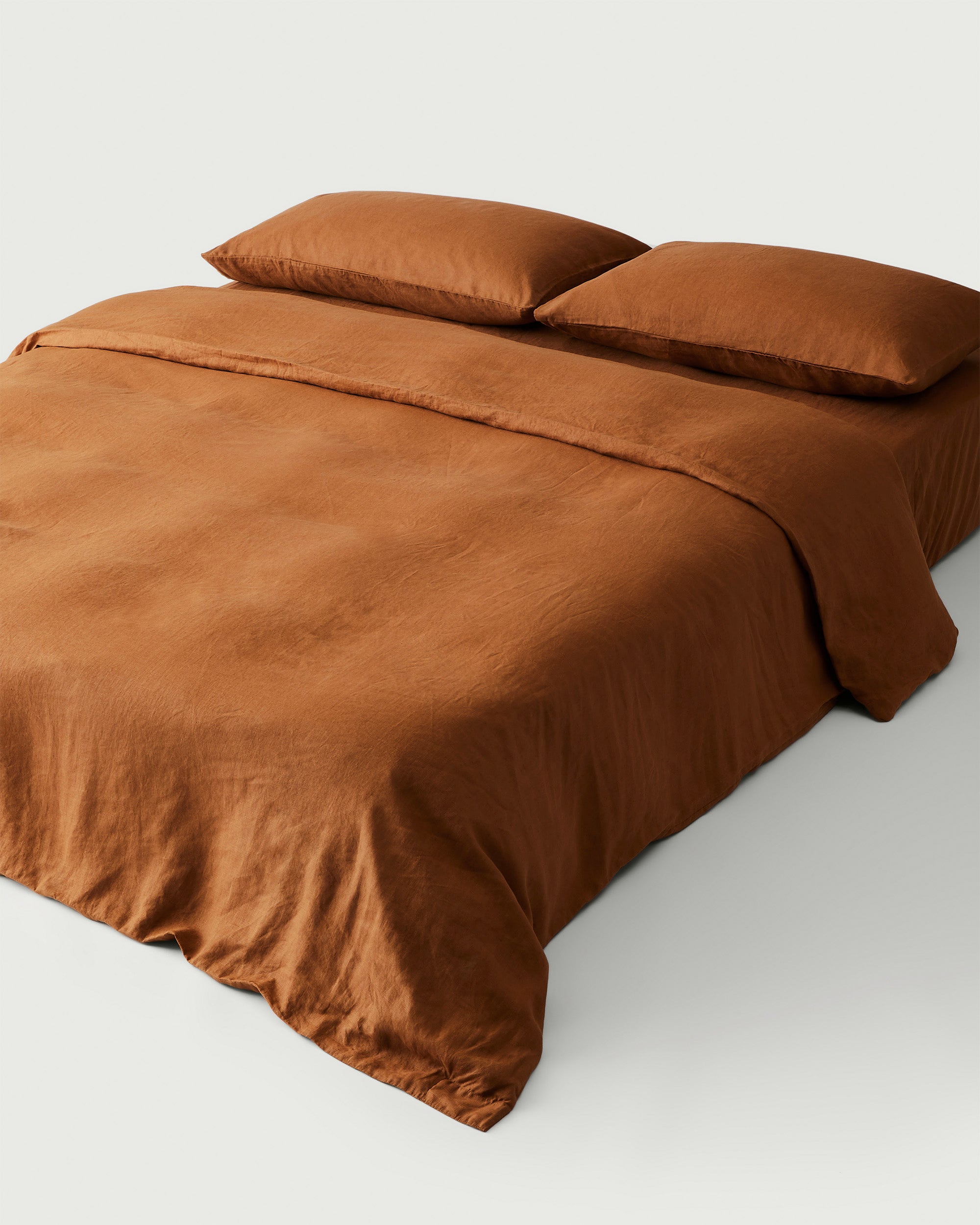 Linen Duvet Cover in Rust