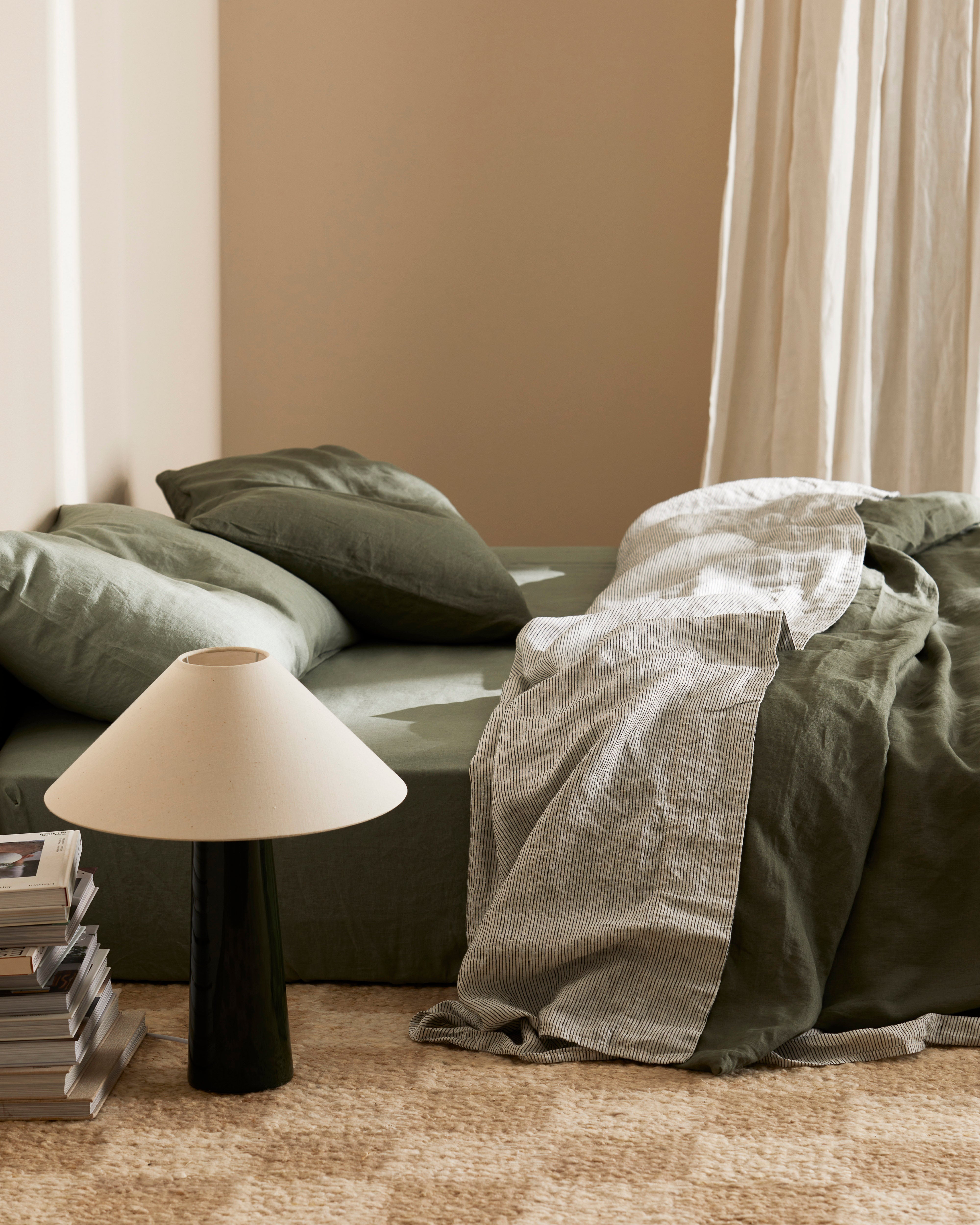 Linen Flat Sheet in Fern