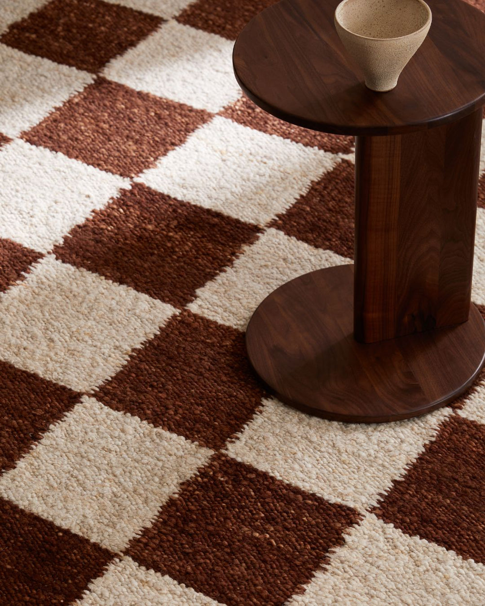 Checker Wool Rug Russet
