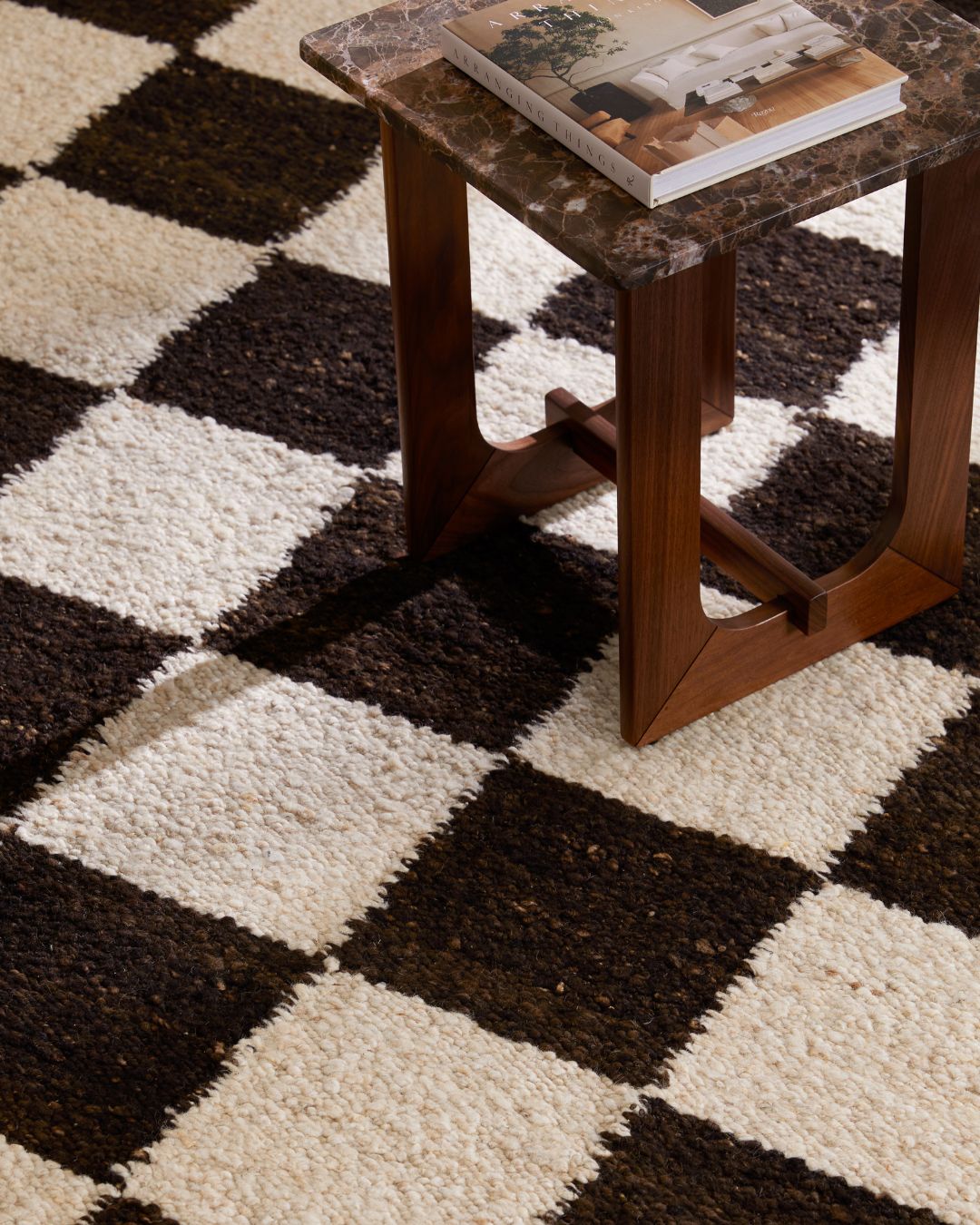 Checker Wool Rug Chocolate - Milk & Sugar