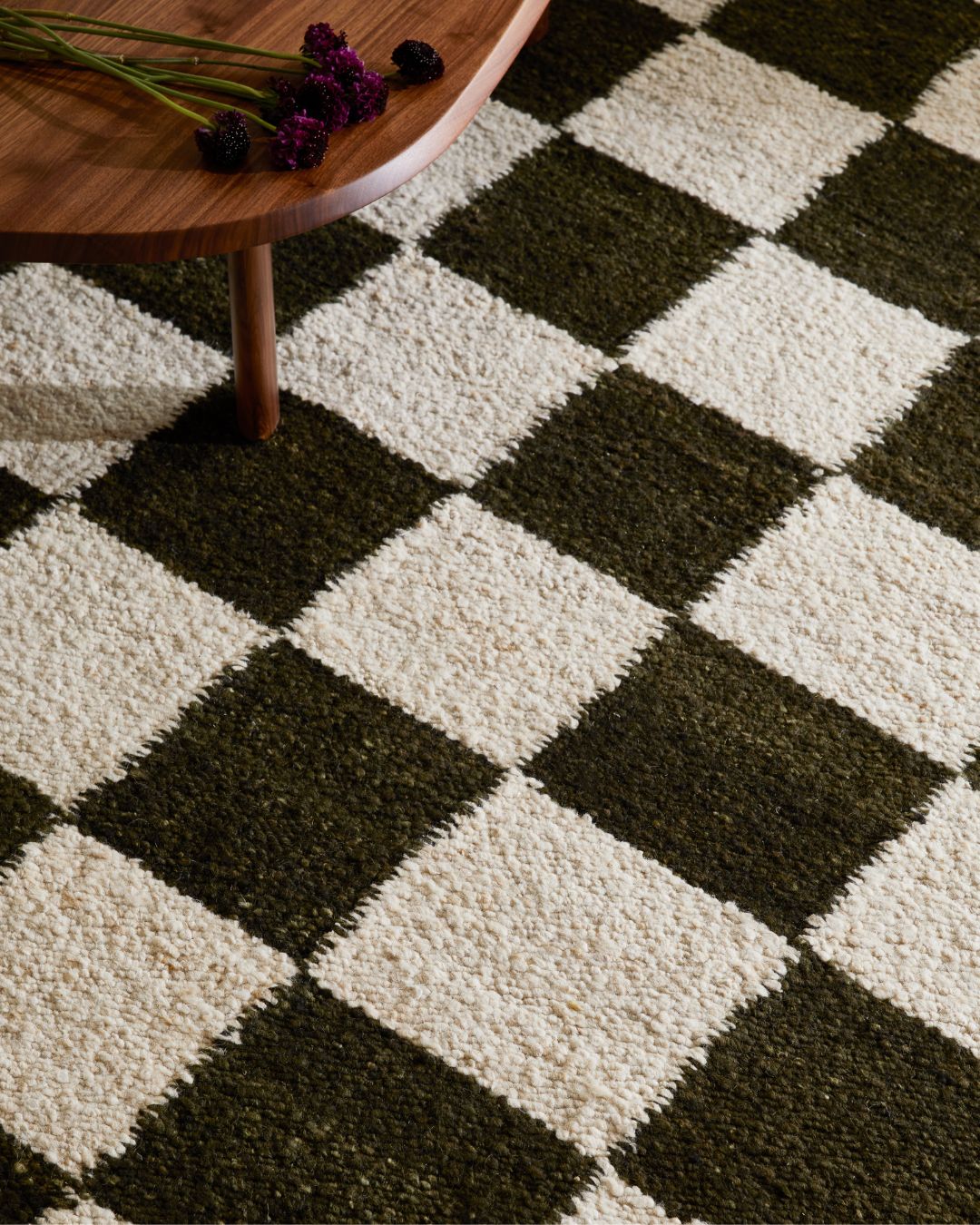Checker Rug - Forest Green