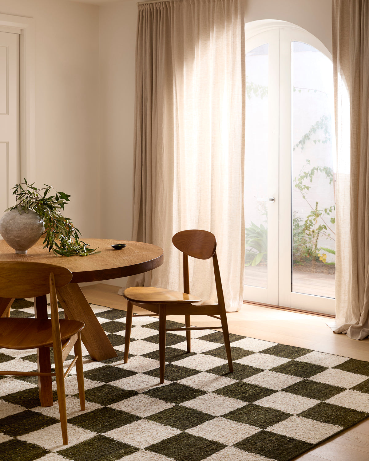 Checker Throw Rug Checker Rug - Forest Green