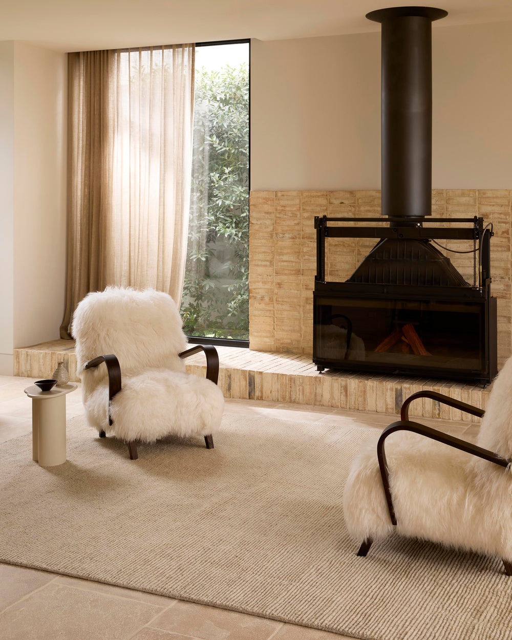 Echo Rug Birch – Natural Wool Ribbed Rug | Milk & Sugar