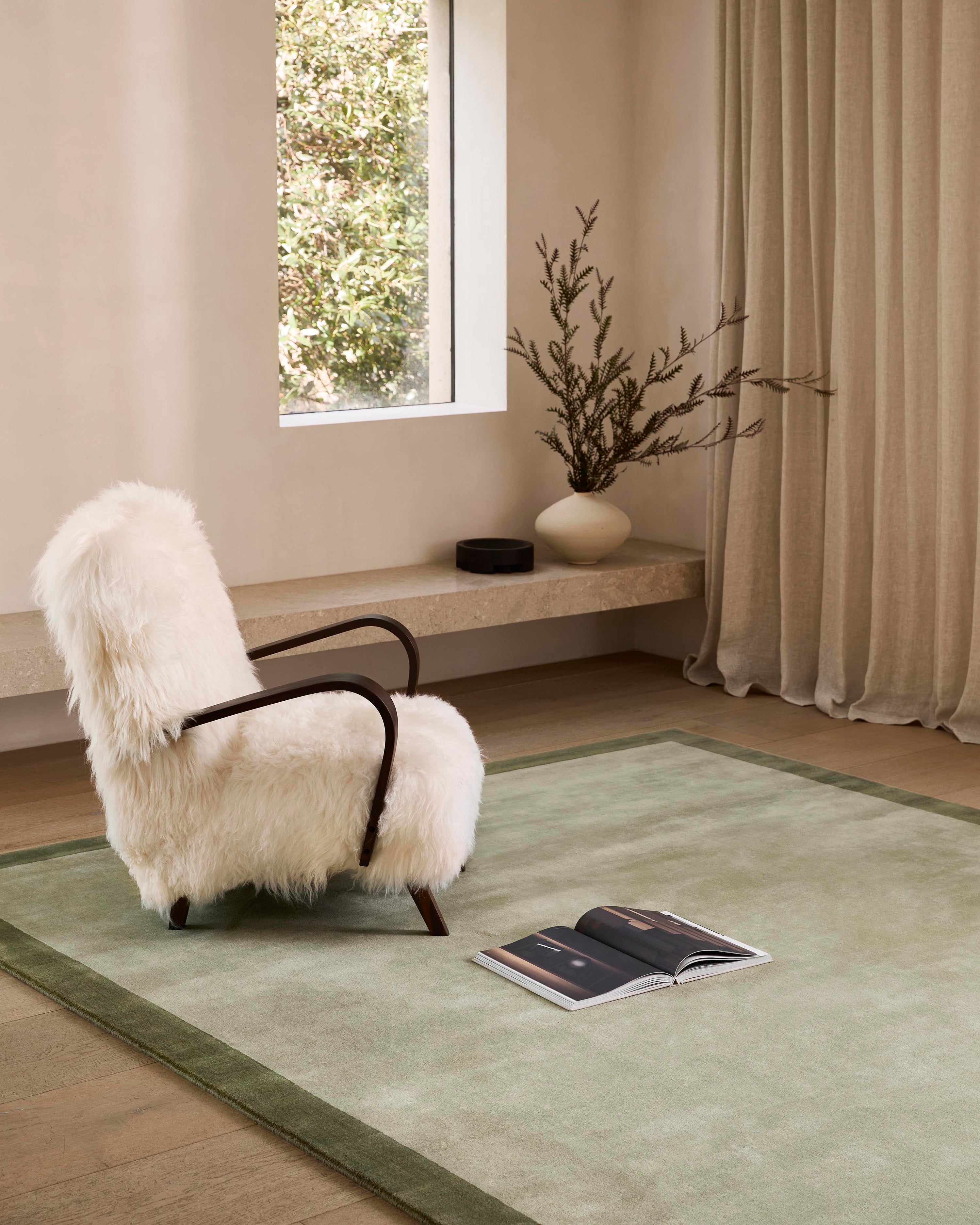 Frame Rug Fern & Artichoke – New Zealand Wool Rug | Milk & Sugar