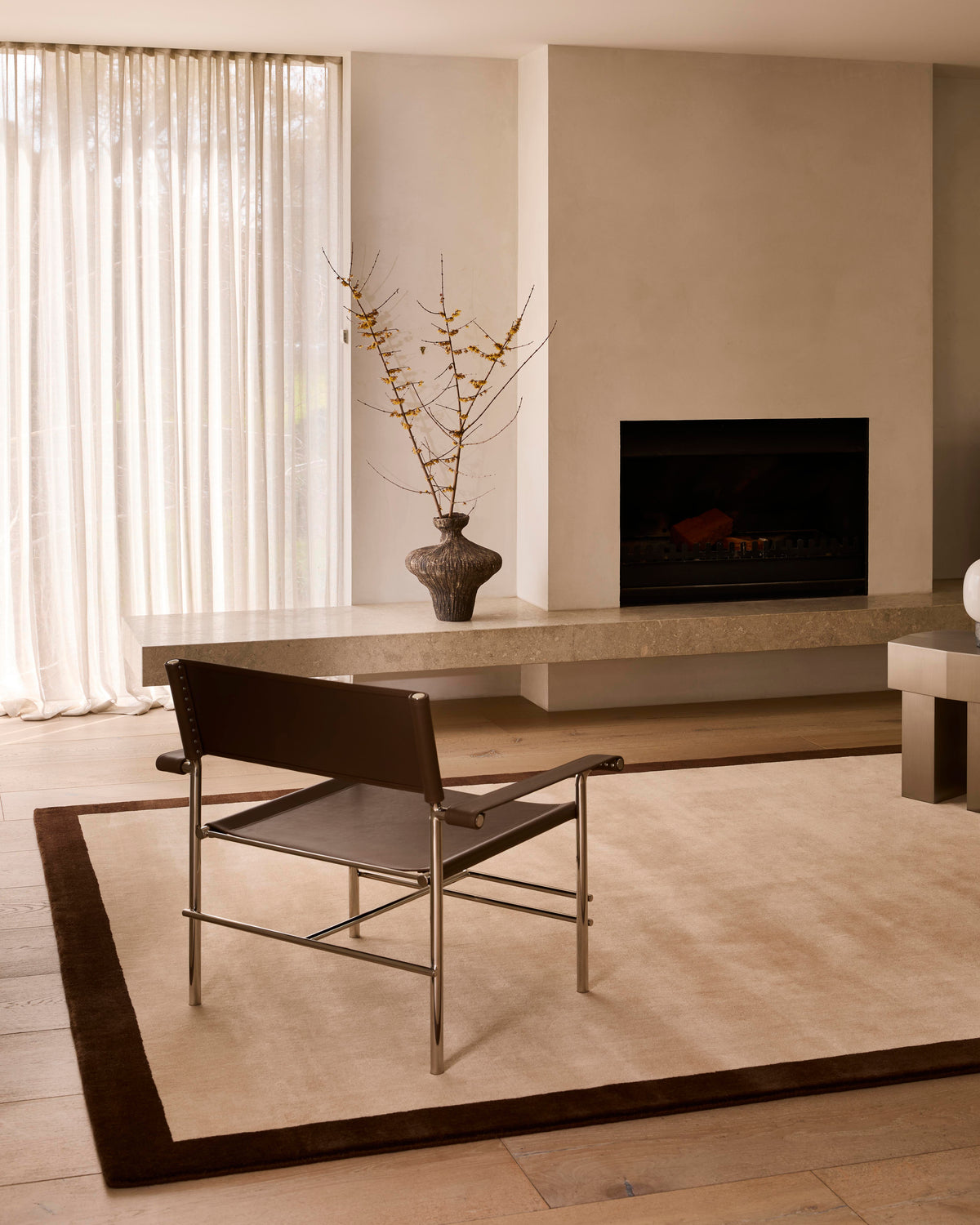 Frame Rug Chocolate & Linen – Plush Wool Rug | Milk & Sugar