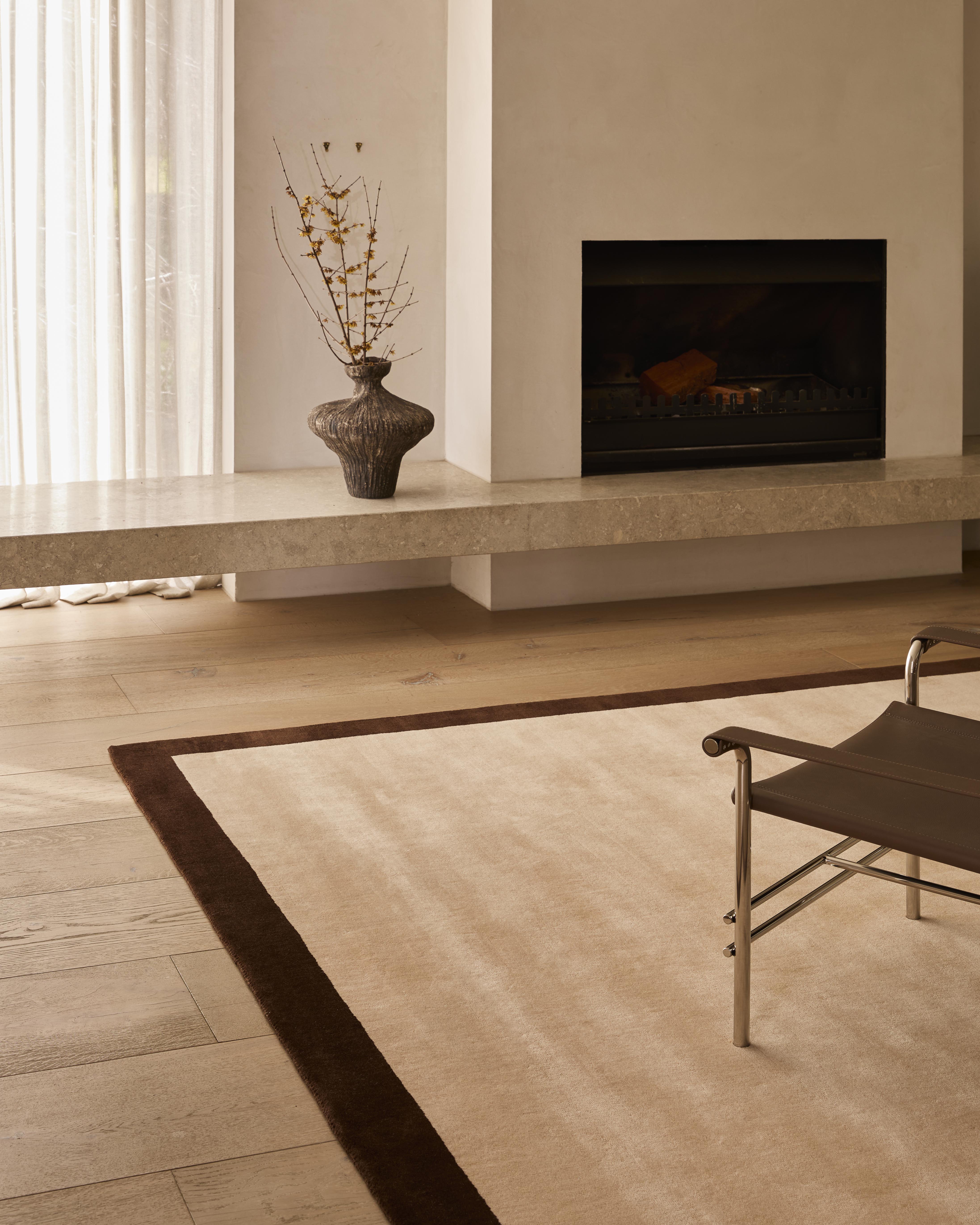 Frame Rug Chocolate & Linen