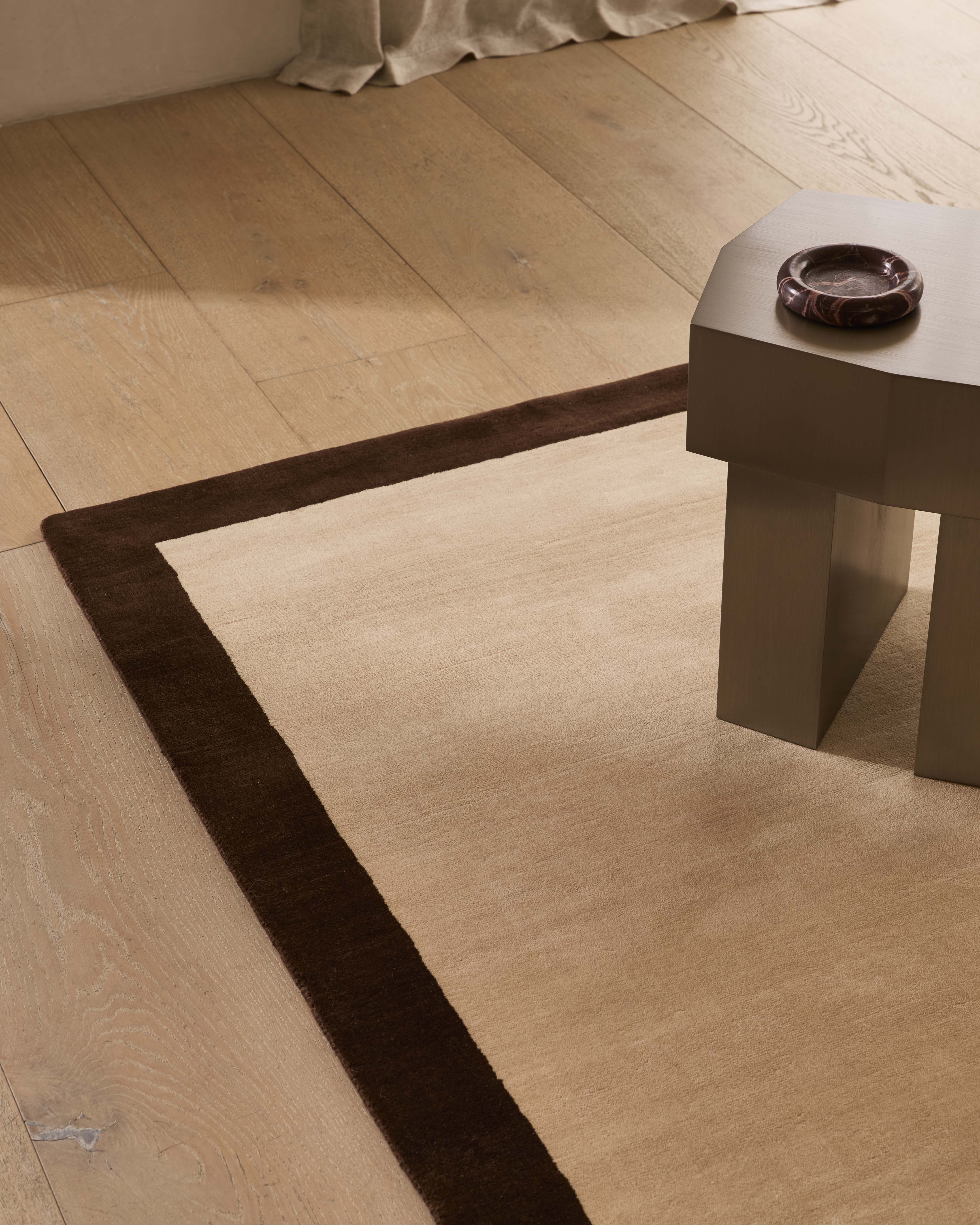 Frame Rug Chocolate & Linen