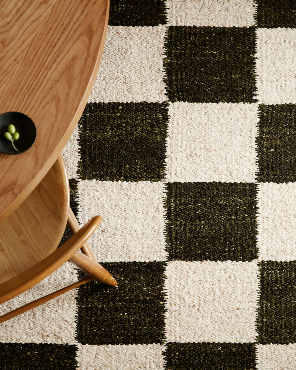 Checker Rug - Forest Green