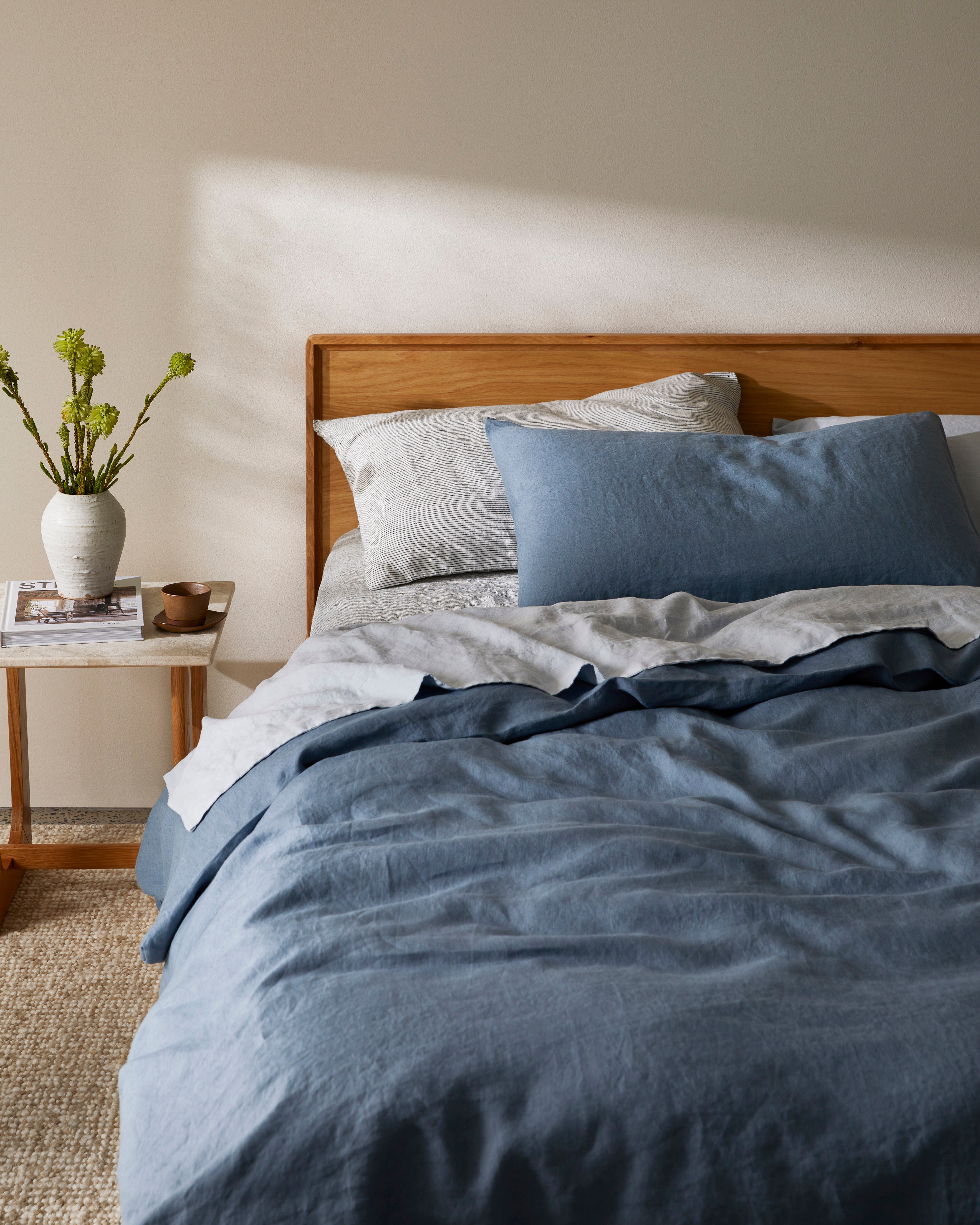 Linen Duvet Cover in Lagoon