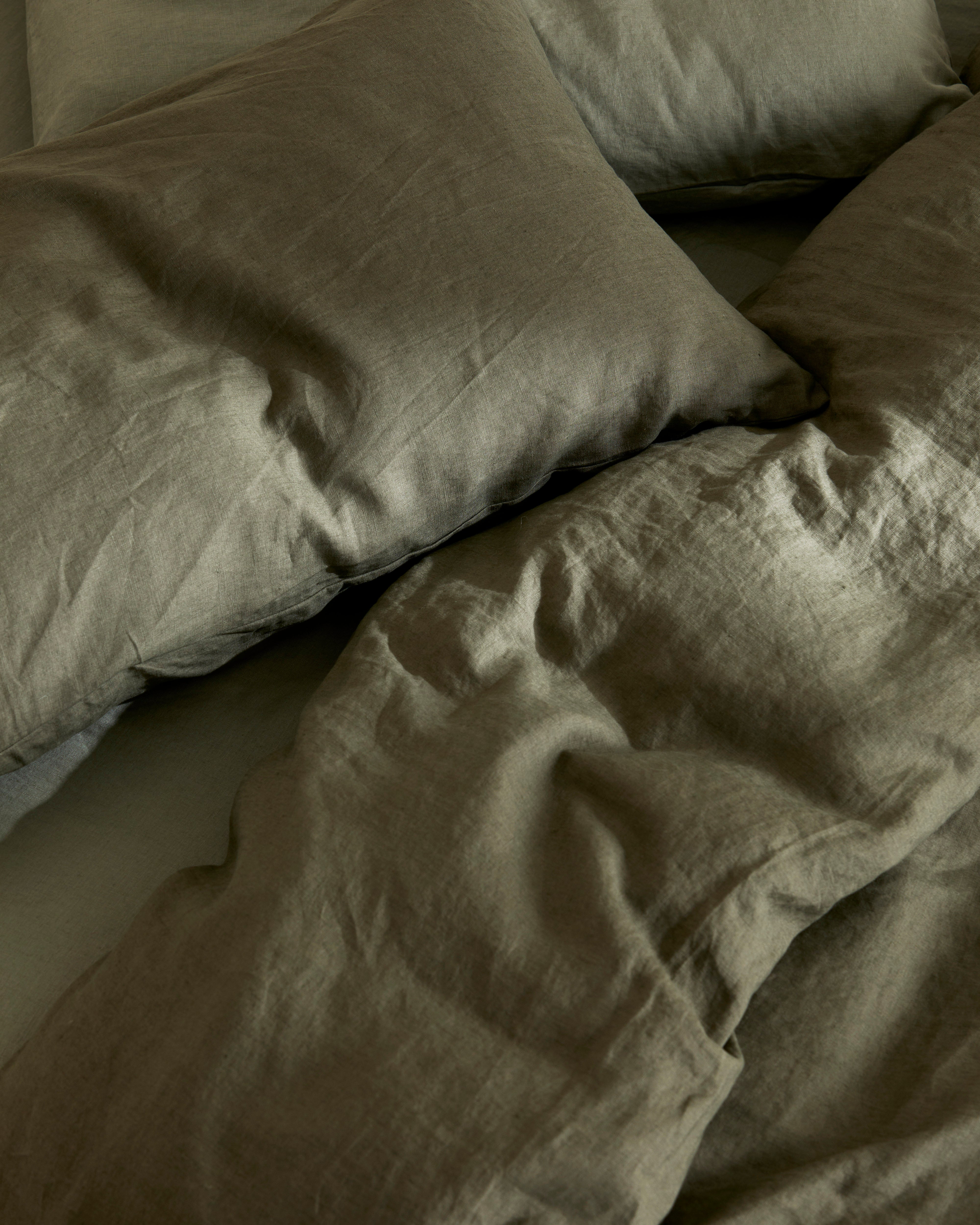 Linen Euro Pillowcase Pair in Fern