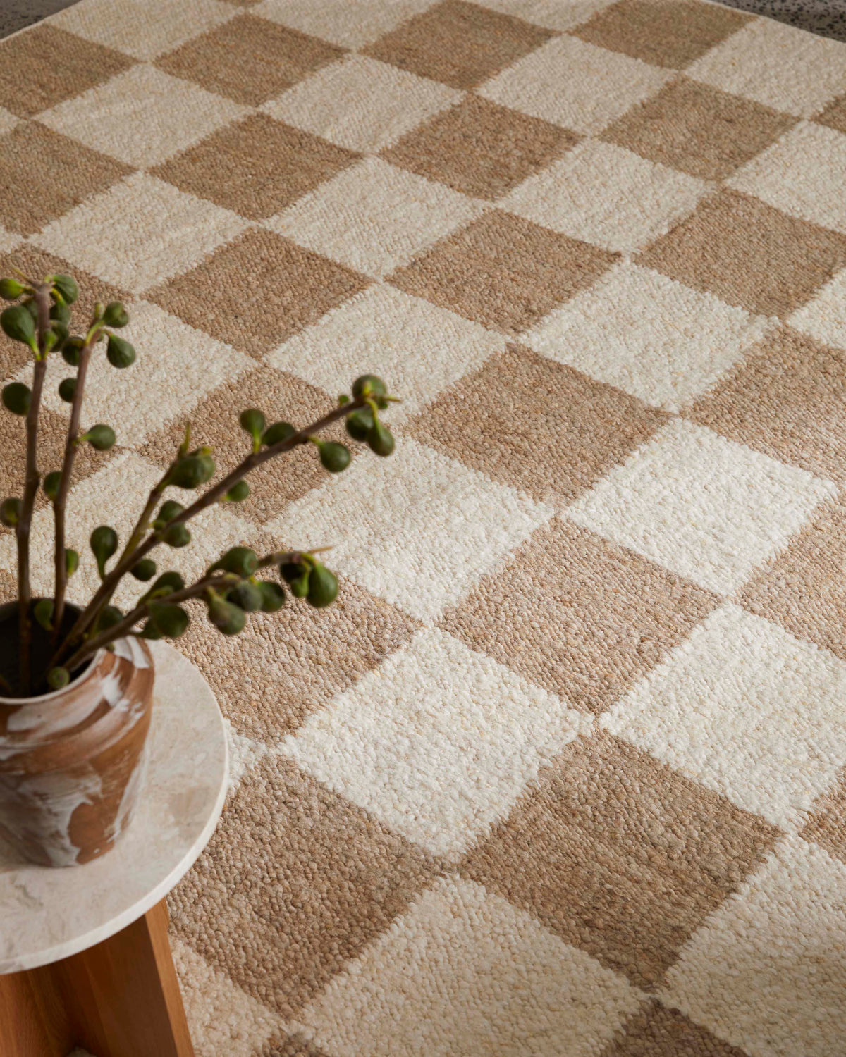 Checker Texture Rug Checker Rug Ivory & Sand