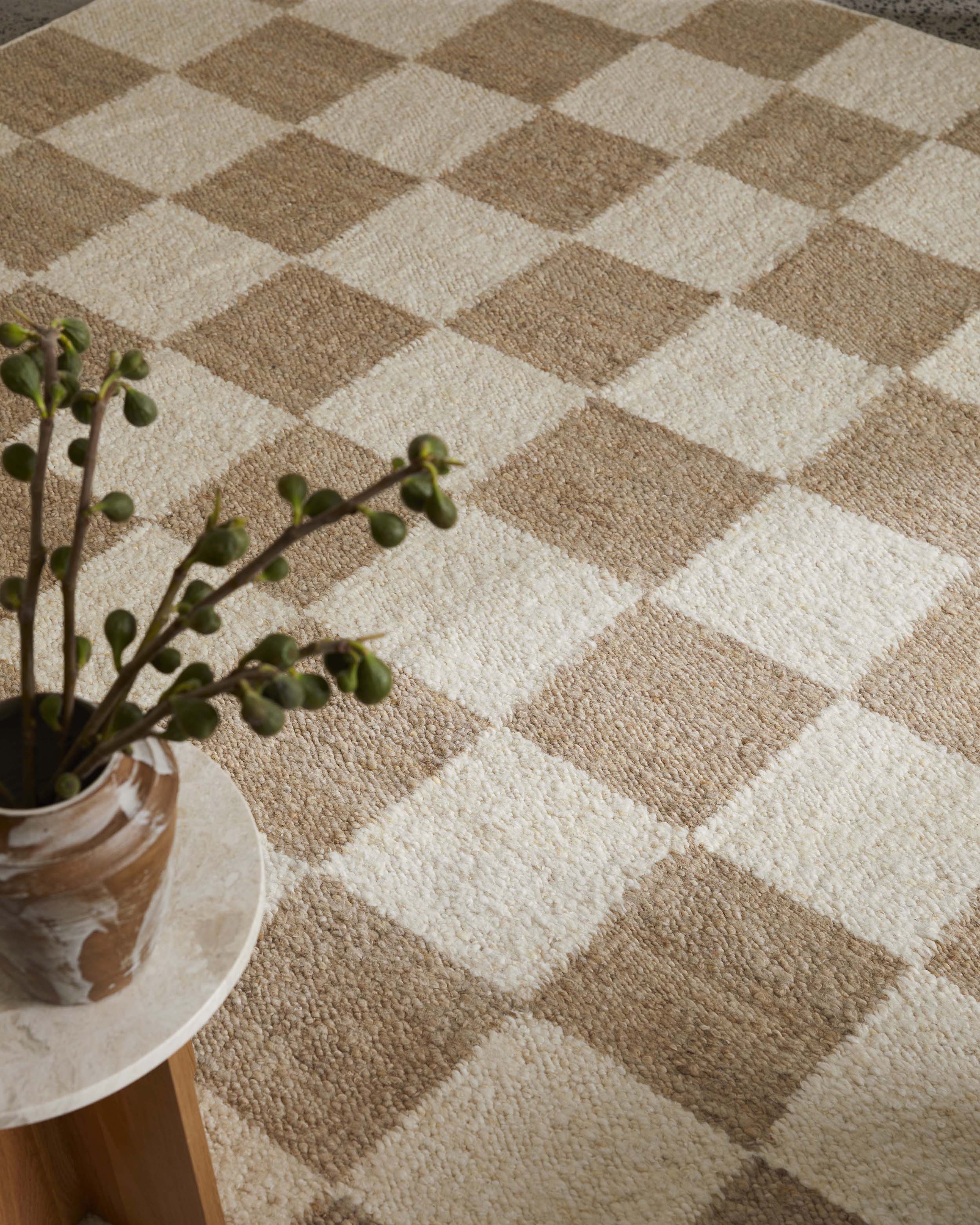 Checker Rug Ivory & Sand