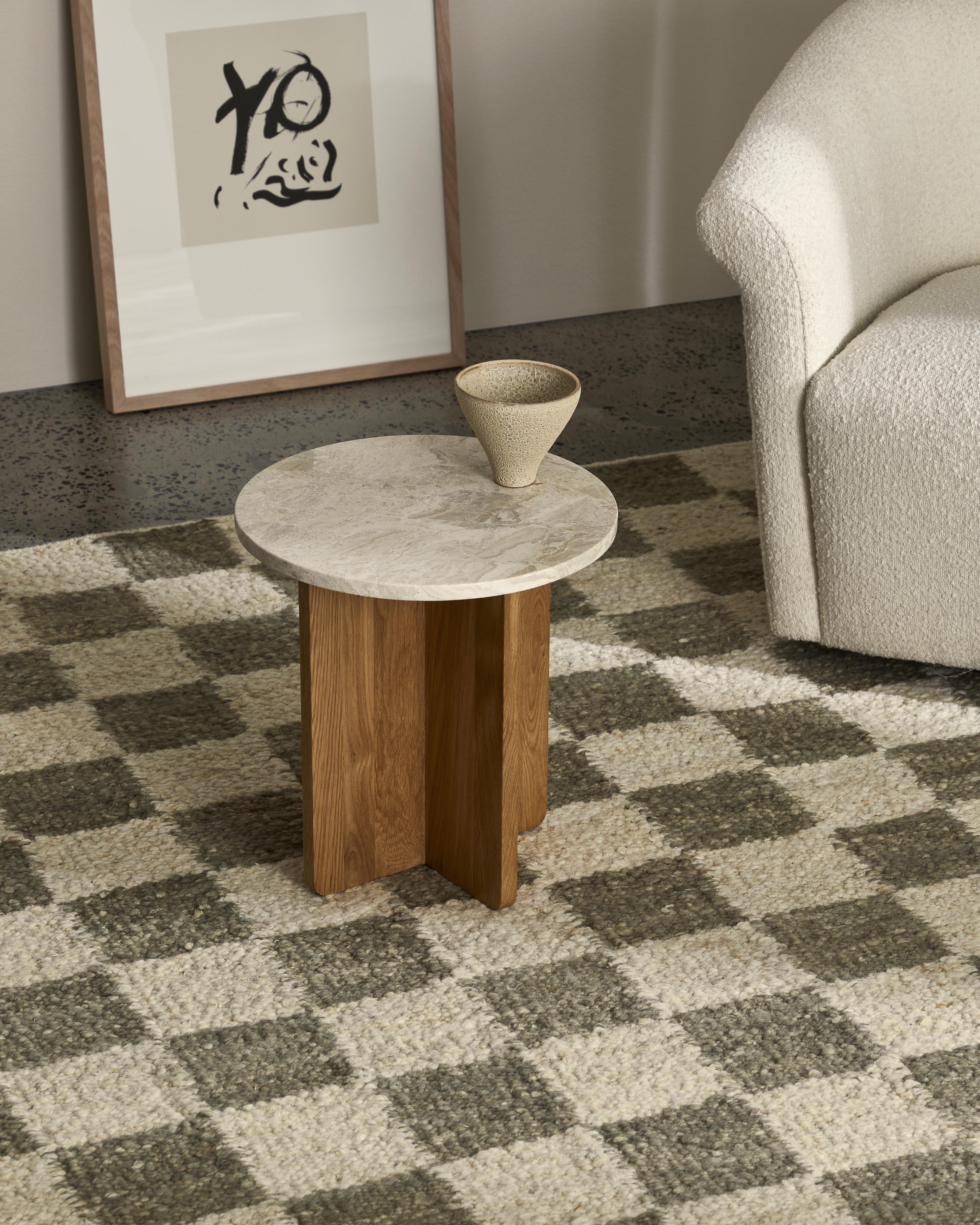 Axel Side Table Cream Marble