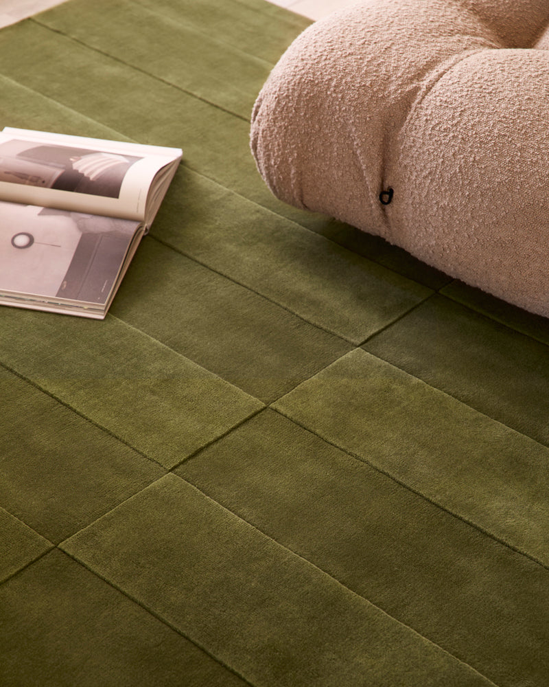 Trace Rug Eucalyptus – Pattern Wool Rug in Green | Milk & Sugar