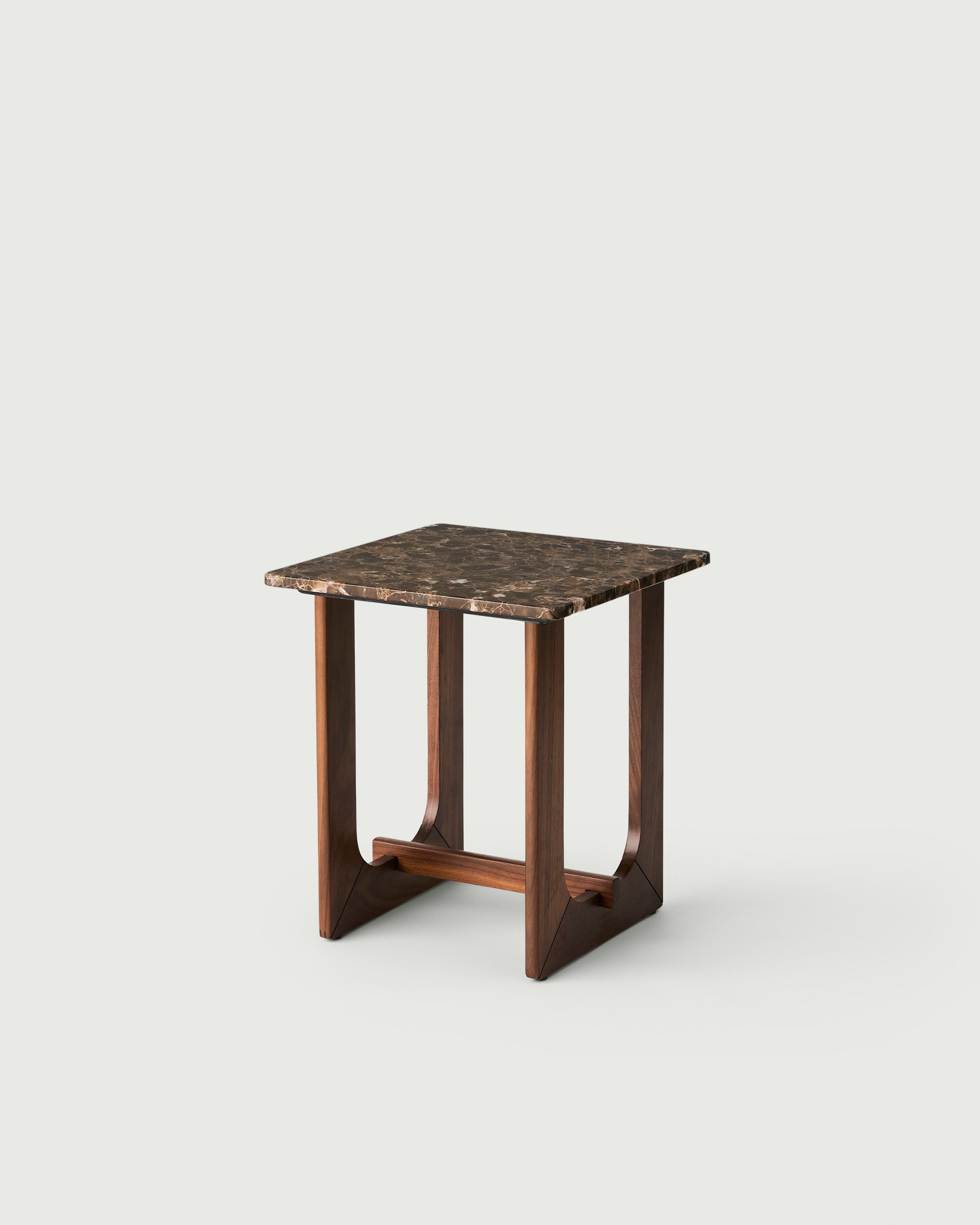 Turn Side Table Brown Marble