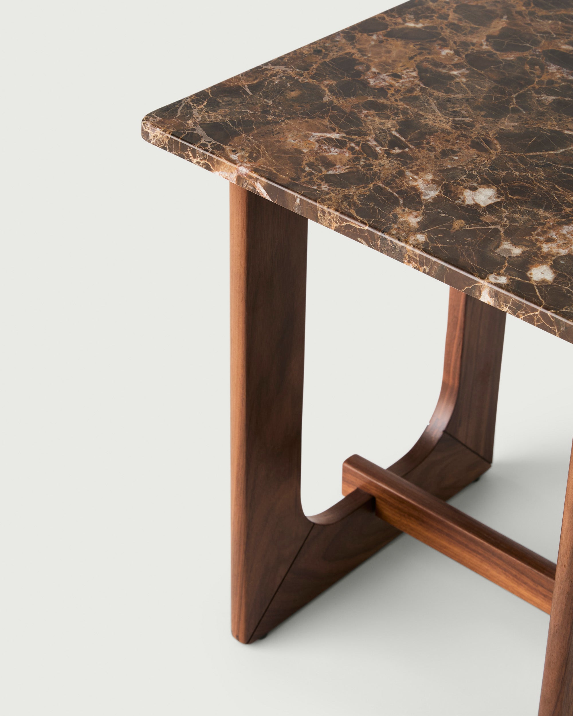 Turn Side Table Brown Marble