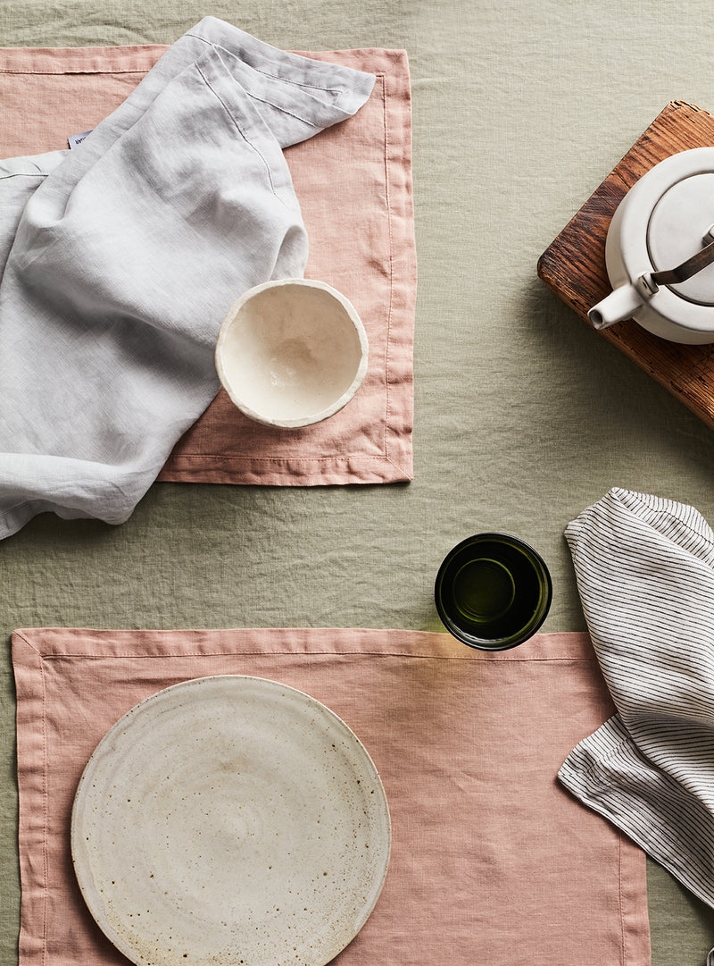 Sunset French Flax Linen Placemats (Set of Four) - Milk & Sugar