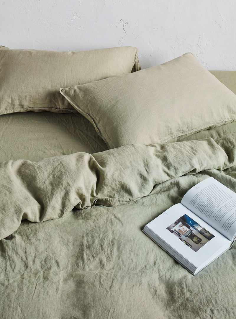 Eucalyptus European Linen Pillowcase Set - Milk & Sugar