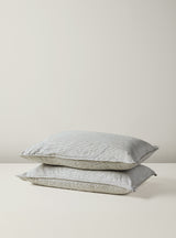 Charcoal Pinstripe French Flax Linen Pillowcase Set - Milk & Sugar