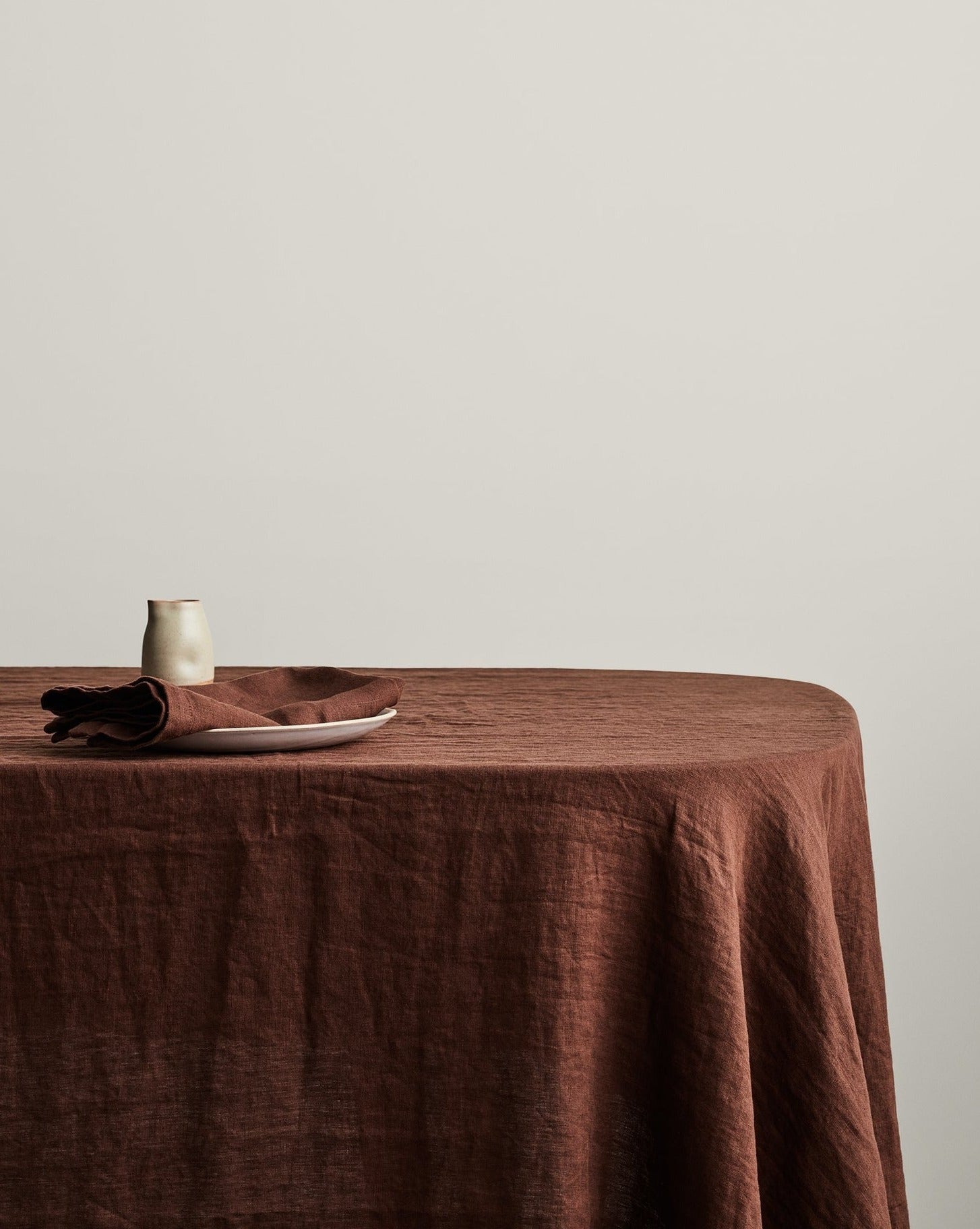 Cocoa French Flax Linen Tablecloth - Milk & Sugar