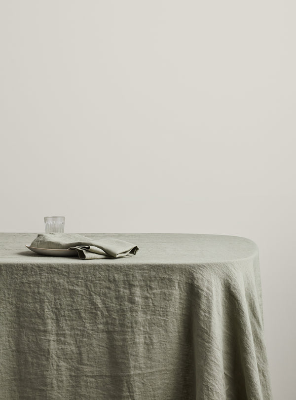 Eucalyptus French Flax Linen Tablecloth - Milk & Sugar