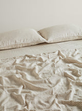 Natural Stripe French Flax Linen Pillowcase Set - Milk & Sugar