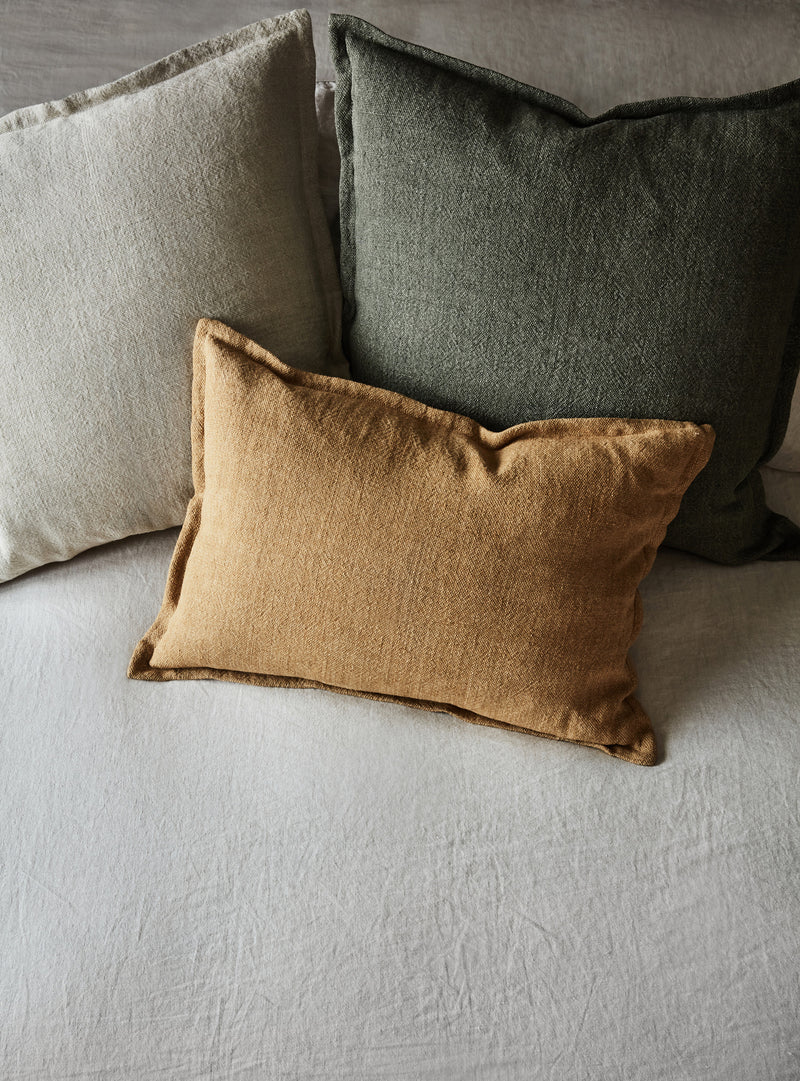 Tig Linen Cushion Cover Forest Rectangle - Milk & Sugar