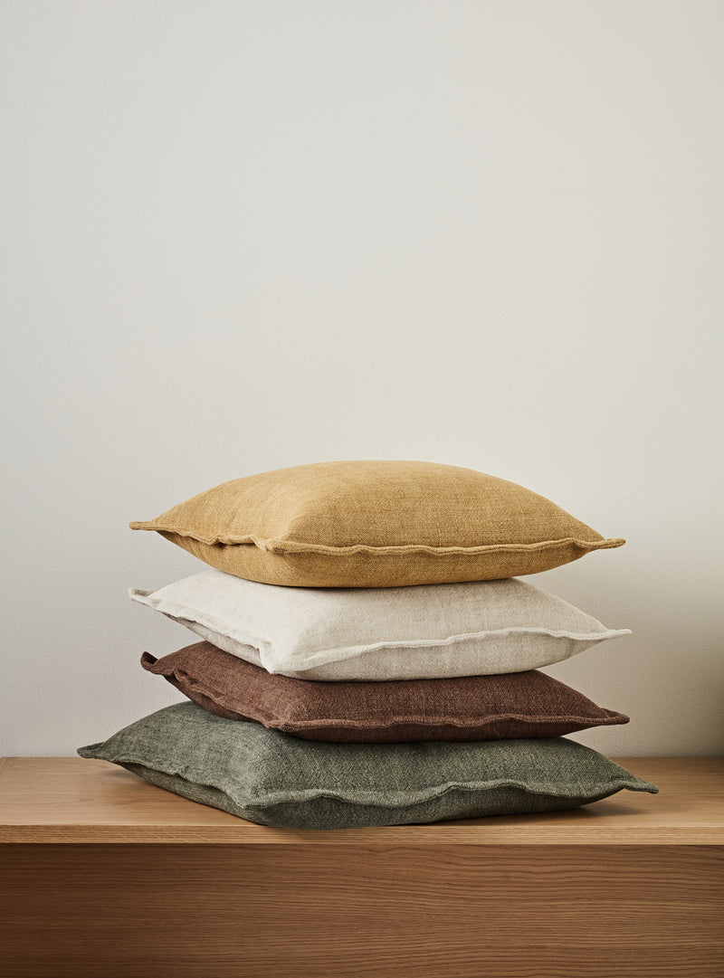 Tig Linen Cushion Cover Mocha Standard - Milk & Sugar